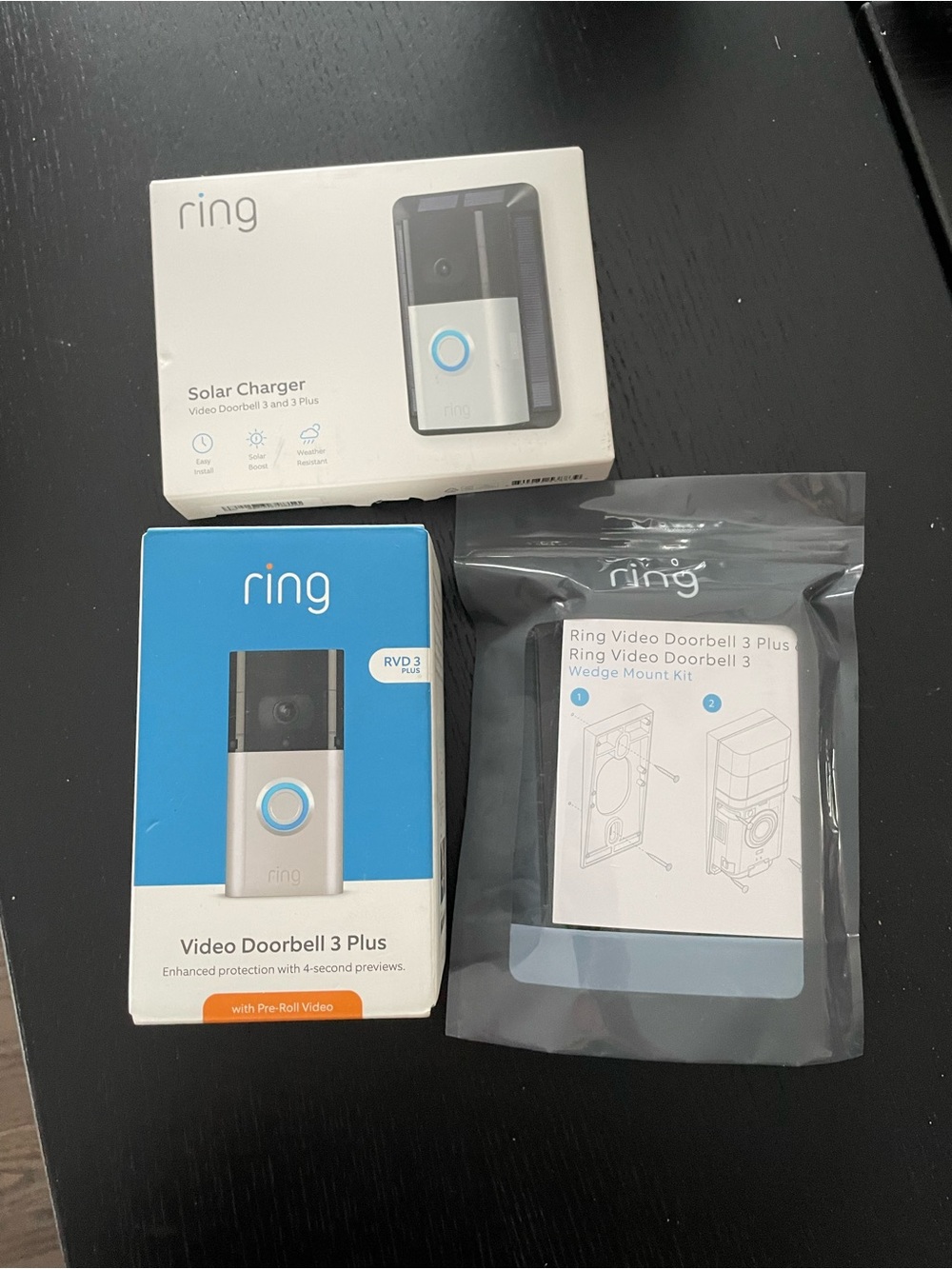 Ring RVD3 plus door bell with solar charger and mount
